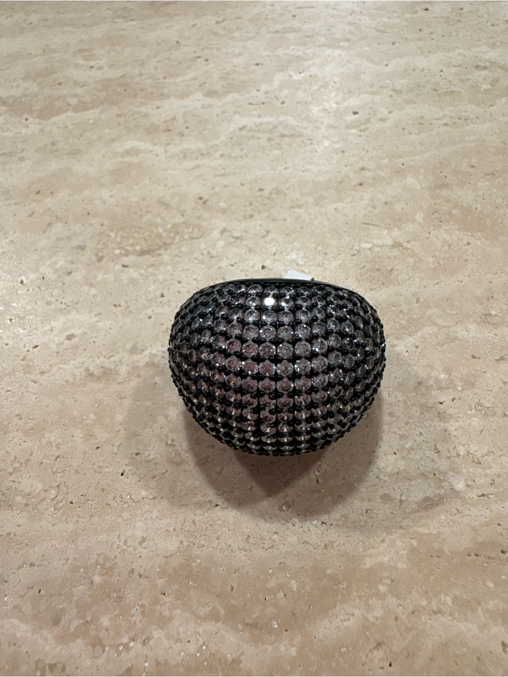 nOir Jewelry Silver and Black Statement Ring